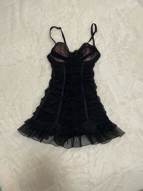 Victoria secret vintage ruffle ruched lingerie dress sexy little things